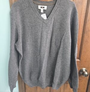 Joseph Abboud V-Neck Gray Sweater for Men